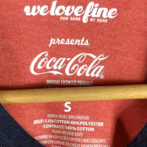 Ringer Coke Coca Cola It's the Real Thing T Shirt Red Small - Picture 3 of 4
